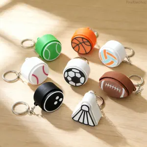 3D Stress-Relief Clicker Keychain - Creative Ball-Shaped Fidget Toy Pendant, Club Souvenir for Outdoor Sports & Indoor Recreation