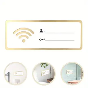 1pc Wifi Password Wall Sticker Acrylic Tip Signboard, Wifi Sign Wireless Network Acrylic Signage Coverage Wall Password Logo Stickers