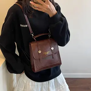 New Women's Fashion Backpack, Small Square Bag, Trendy Minimalist Commuter Bag, Double Shoulder Backpack, Stylish Crossbody Bag for Women