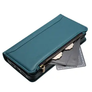 For Motorola G53 G04 4G G24 G54 PU Leather Wallet Phone Case Multi Card Slots Holder Zipper Cover for Moto Edge 60s 40 Pro