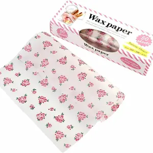 50 Sheets Wax Paper Food Wrapping Sheet Waterproof Oil-Resistant Ideal for Baking Hamburgers Sandwiches Baked Goods Picnics