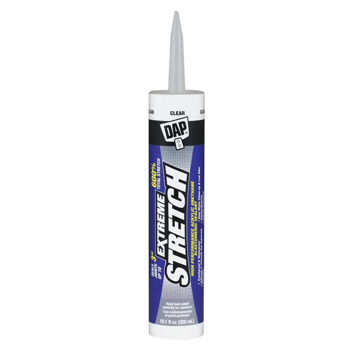 Dap All-Purpose Acrylic Urethane Sealant Adhesive (10.1 oz, Clear) - Acrylic Sealer with Extreme Stretch, Easy Application, Mold Resistance, Long-Lasting Bond for Interior/Exterior Window Seals
