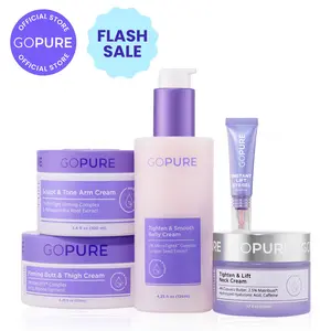 GOPURE Eye Gel + Body Confidence Set (Neck Cream, Belly Cream, Arm Cream, Bu tt & Thigh Cream)