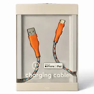 Two Package of  Cables Apple 6ft Charging Cables for iPhone & iPad - Orange Lightning Cable with Braided Design