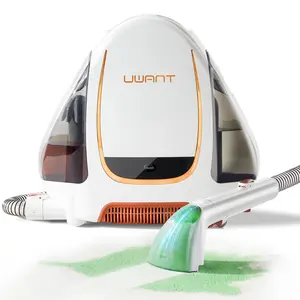 Uwant Portable Carpet & Upholstery Cleaner Machine, 12Kpa Powerful Suction Small Handheld Cleaner, Carpet Shampooer for Rug, Couch, Furniture, Pet Stains, Car, Auto Detailer, B100, White and Orange