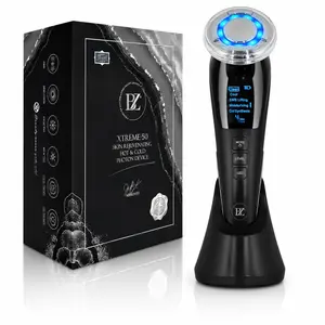 Xtreme 50 Facial Beauty Device - Hot & Cold Photon Skin Rejuvenating Tool with EMS, Cleansing Function for All Skin Types High Frequency Wand