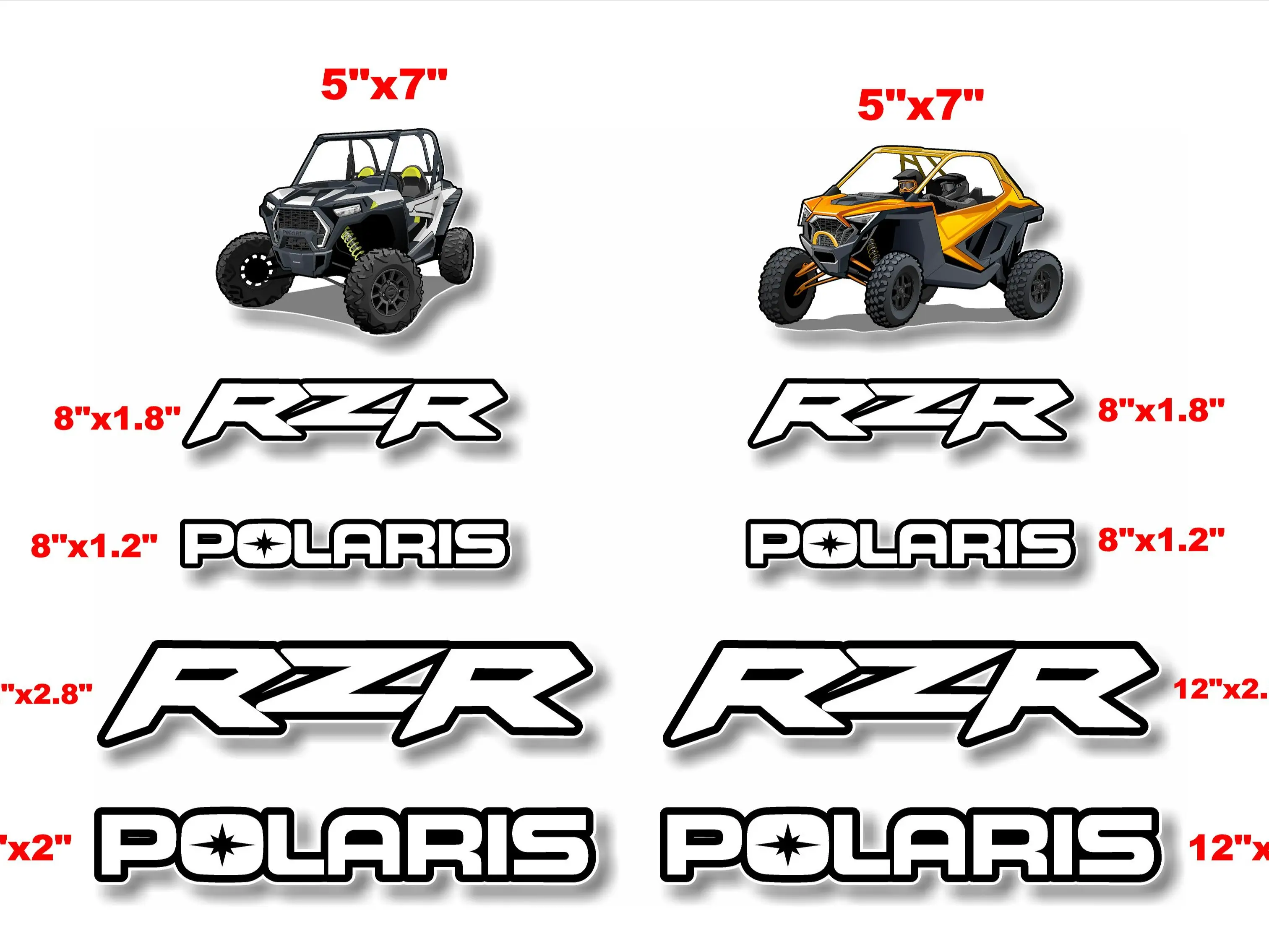 Kit Polaris RZR Decals Vinyl Stickers Big Combo Graphics