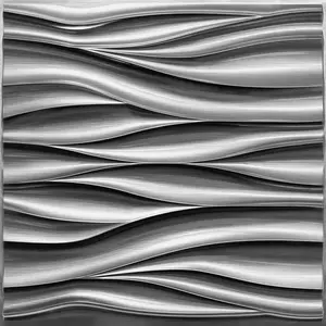 3D Wall Panels, Brushed  Decorative Wall Covering Panels, Wave Wall Panels for Interior Wall Decor, PVC Accent Wall Panels for Living Room, TV Backdrop