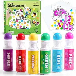Jar Melo Dot Markers Kit,Acrylic Drawing Markers with 108 PDF & 20 Physical Activity Papers Bingo for Toddlers,Kids Arts and Crafts Supplies Easter Gifts