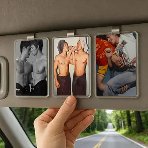 Funny Heated Rivalry Inspired Car Visor Clip – Hockey Romance Couple – Valentine Car Accessory