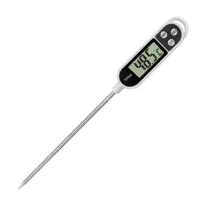 LED Display Heat-Resistant Digital Food Thermometer, 1/2 Counts Modern Stainless Steel Kitchen Measuring Thermometers, Practical Kitchen Gadget for Grill and Cooking, Kitchen Accessories