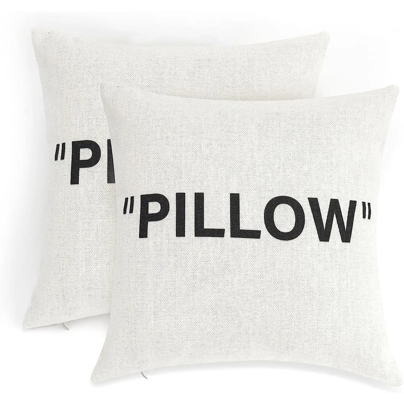 Decorative Throw Pillow Covers (Set of 2) - Sneakerhead Theme, 95% Polyester-Cotton, Quotation Print, 18"x18", Invisible Zipper for Seamless Look, Hypebeast Home Decor Items, Household Items Decor for Sofa Couch (White), Hypebeast Room Decor