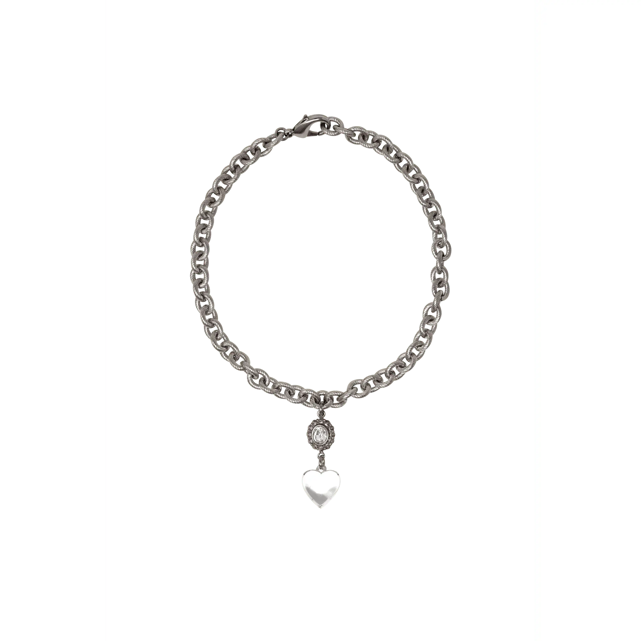 TRANSPARENT HEART CHARM NECKLACE
