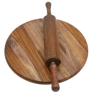 Wooden Rolling Pin and Board Set | Premium Chakla Belan for Roti, Chapati & Dough Rolling