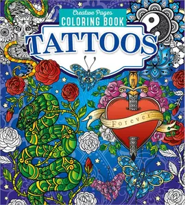 Creative Pages Tattoos Coloring Book - 128 Pages of Intricate Hand-Drawn Designs for Relaxation & Artistic Expression
