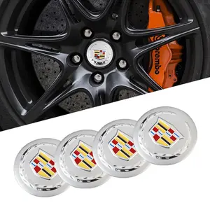 4Pcs 56MM Car Wheel Hub Cap Center Sticker Emblem Auto Badge Decal Car Decals Accessories For Cadillac Escalade CTS ATS XTS CT4 CT5 XT5 XT4 XT6 CT6 Lyriq SRX ELR Celestiq EXT XLR Car Stickers