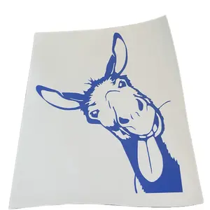 Funny Donkey Car Decal - Blue Donkey Graphic on White Background for Fun Decoration
