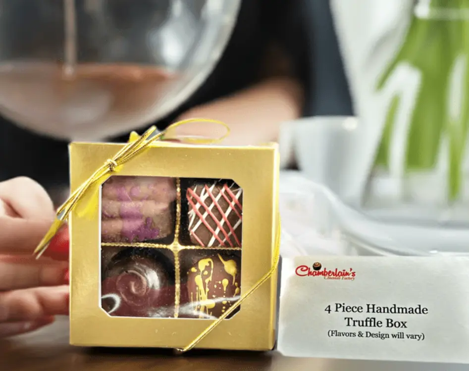 Handcrafted Chocolate Truffles 4-Piece Gift Boxed
