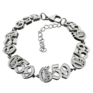 Stainless steel goth hip hop rapper bracelet