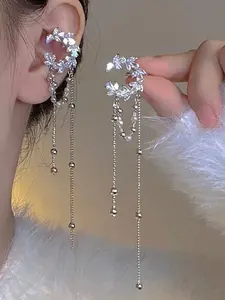 Elegant Moon Fringe Ear Cuff Set for Women, Perfect for Any Occasion, Office Commute Small Studs, Effortless High-End Look, Dangle Earrings, High Quality Earrings