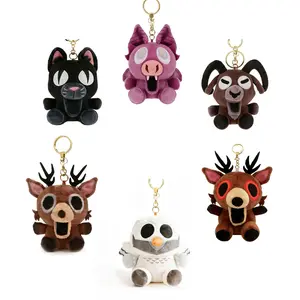 Hot Horror Game 99Nights Fluffy Lying Elk Plushie Cute Stuffed Doll Portable Pendant Birthday Gift