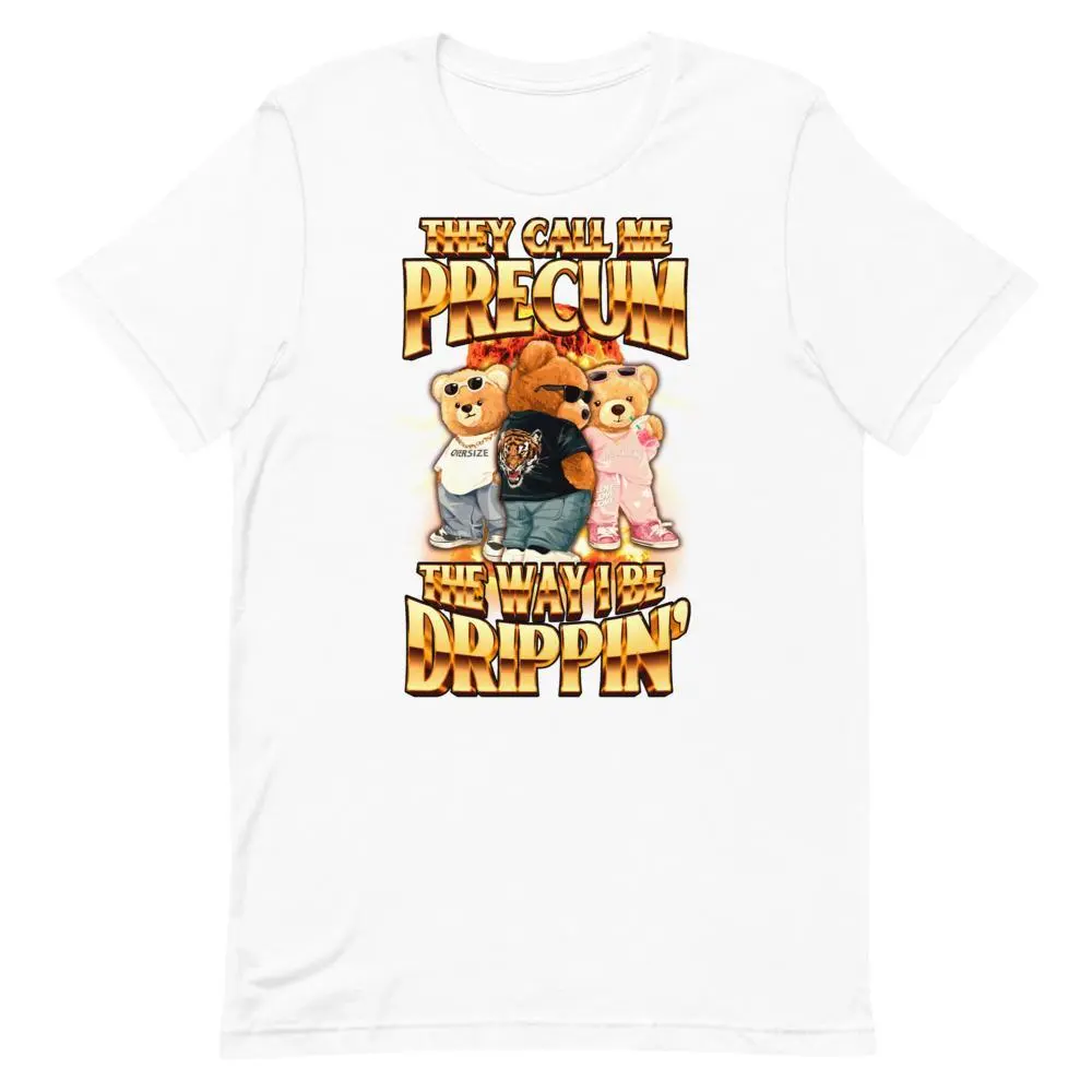 Men's "They Call Me Precum" Funny Graphic T-Shirt, Soft Casual Short-Sleeve Round Neck Top for All-Season Menswear, Shortsleeve, All Seasons