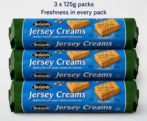 Bolands Jersey Creams Traditional Irish Butter-Flavored Creamy Snack Biscuits, 4.41 oz Per Bag