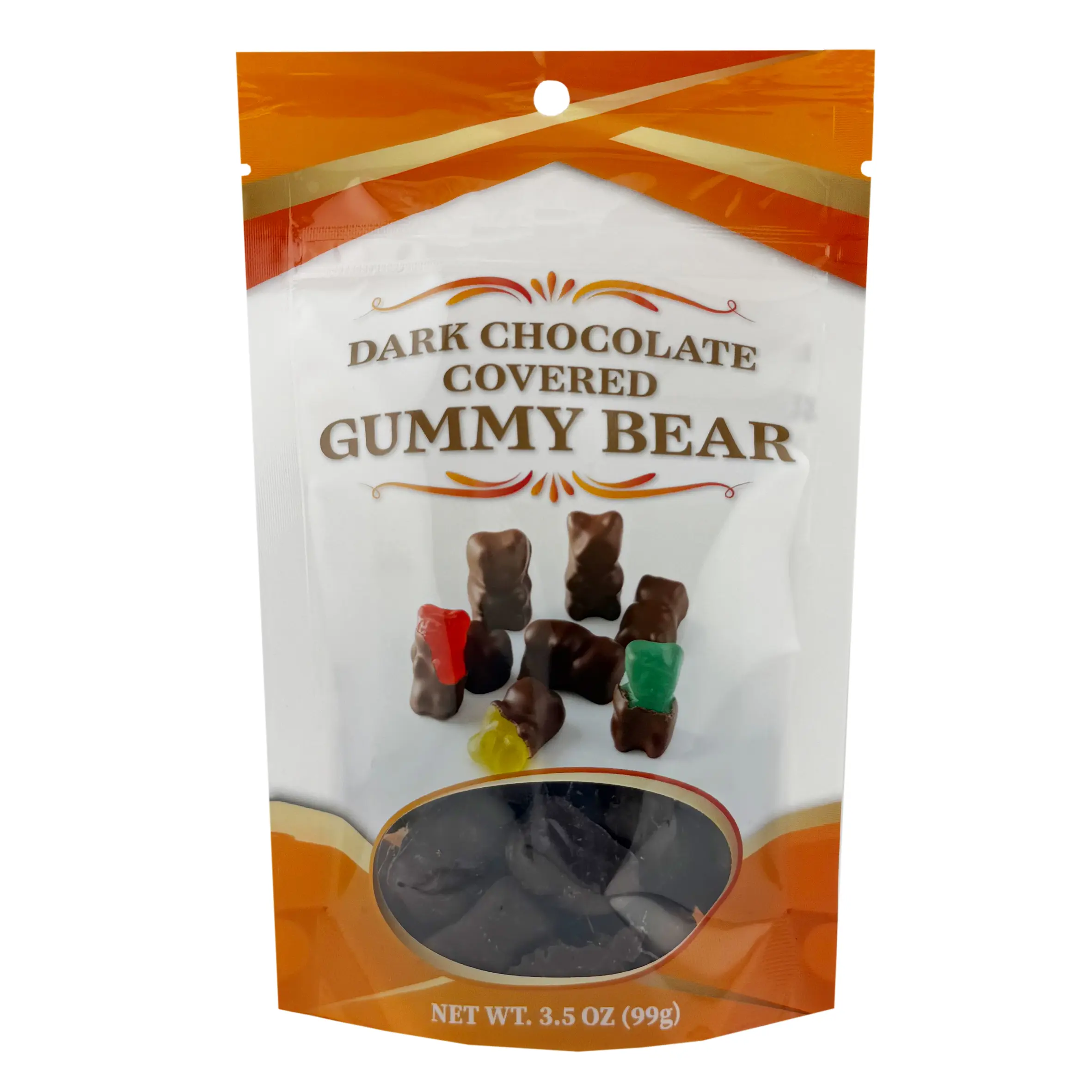 FirstChoiceCandy Chocolate Covered Gummy Bears, Dark  Chocolate, 3.5 oz Resealable Bag (PACK OF 12)