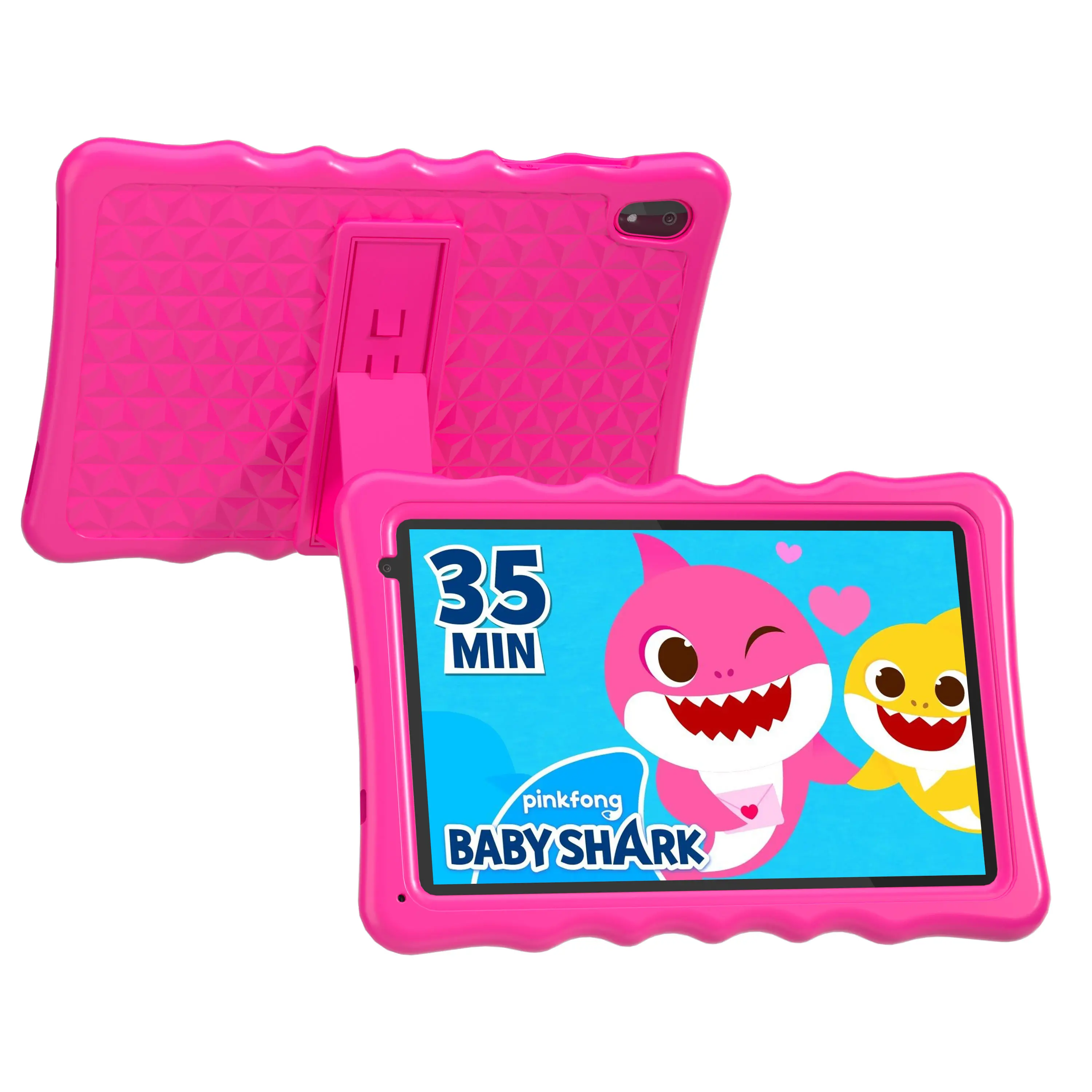 BYYBUO Durable Kids 10.1in LCD Tablet - Android 14 Quad-Core, Wi-Fi Touch Screen, USB-Type C Charging, Shockproof Case, Learning Apps, Entertainment Games, 5MP Pink Rear Camera, External Memory Support, Picture Capture, Speakers, 1 User Manual,techvibes