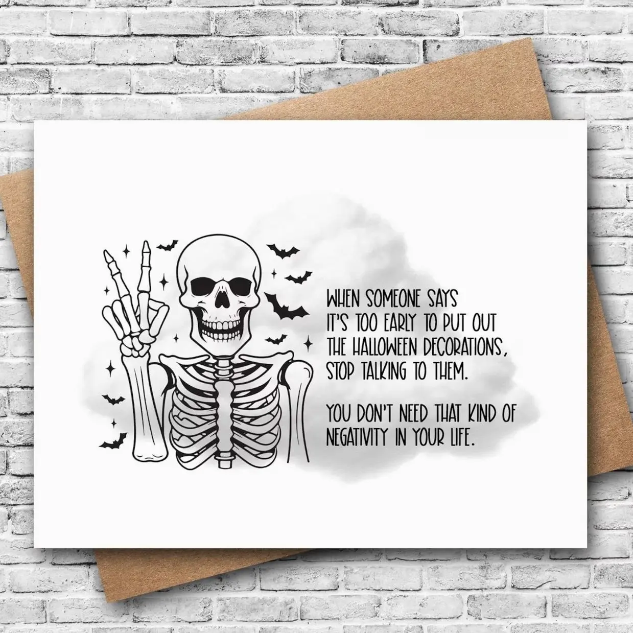 Funny Halloween Card | Halloween Card | Happy Halloween Card | Trick Or Treat | Skeleton Card | Halloween Card Coworker | Funny Holiday Card, Funny Greeting Card