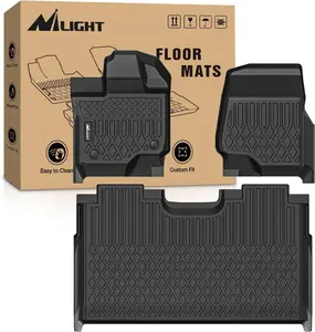 Nilight TPE Truck Floor Mats - Custom Fit for Ford F-150, F150 Lightning SuperCrew Cab (Bucket Seats) 2015-2024, All-Weather Heavy-Duty Trucks Accessories Car Interior Liners