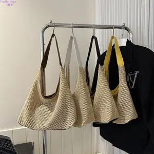 Trendy Summer Woven Handheld Bag for Women, Stylish Chic Small Shoulder Bag, Vacation Beach Straw Bag with Lightweight Design, Perfect for Seaside Trips, Beach Travel, Shopping, Holidays and Casual Summer Outdoor Activities