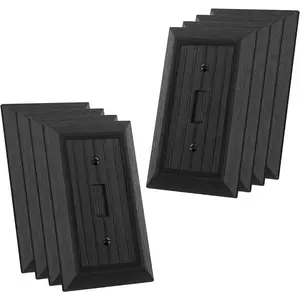 8 Pack Mid-Size Toggle Light  Cover Plate, Midway Size 1-Gang 4.92" X 3.15", Outlet Covers Wall Plate, Unbreakable and High Temperature Resistant Wall  Plate Covers, Black