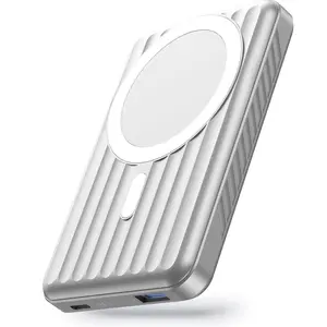 iPone Wireless Portable Charger 10000mAh Magnetic Power Bank D015Whi Slim Mini Battery Pack with Digital Display Universal Compatibility for iPhone 15/14/13/12 Pro/Mini/Pro Max Compact Travel Attachment