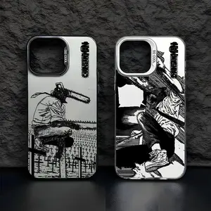 Chainsaw manS Denji MAKIMA Phone Case Compatible with iPhone 17/16/15/14/13/12/11 Pro Max/Plus Black Matte Multicolor Laser Metallic Aurora Funda Smartphone Cellphone Screen Protector Casing Cover Protection Protective Shockproof
