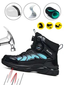 New Men Women Outdoor Sneakers, Lightweight Safety Sneakers, Hard Head Anti-Stab Lightweight Shoes, Non-Slip Sole, Fashion Gradient, Dual Lacing System, Comfort Fit, Holiday Gift