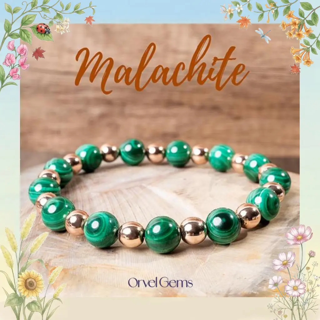 6/8/10MM Genuine Malachite & Hematite Handcrafted Healing Crystals Bracelet for Men Women Gift Birthday  Ideal for Daily Wear, Meditation, Birthday Gift B0110