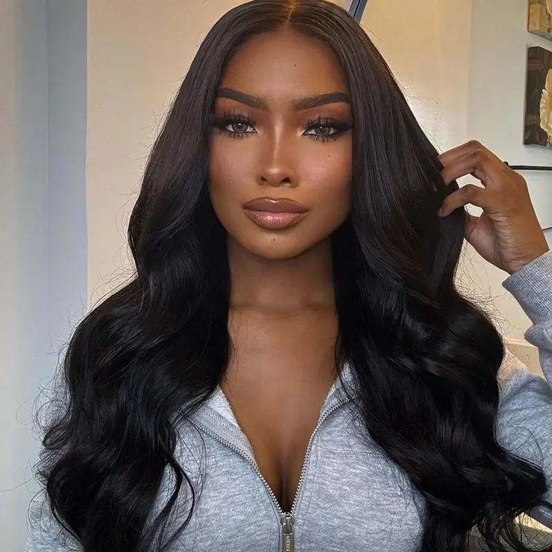 Women's 26 Inch Long Body Wave Lace Front Wigs, Natural Fluffy Glueless Wigs without Bangs, Synthetic Wigs for Party, Daily Hairstyle Decor, Wavy Wigs