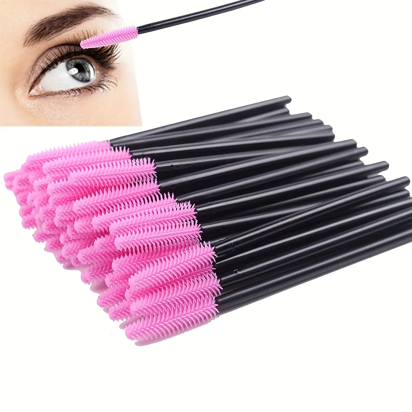 20PCS New Eyelash Brush Disposable Silicone Gel Mascara Wands Applicator Spoolers Lashes Cosmetics Makeup Tools Brushes Mascara Lash Separator