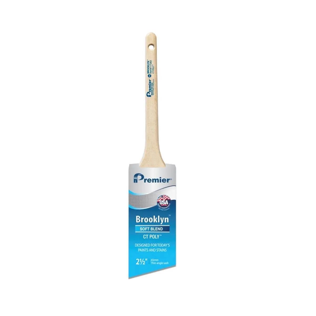 Premier Paint Roller & Z Pro 2.5 in. Brooklyn Synthetic Chiselled Edge Poly Brush - Soft Blend Polyester Bristles, 3.34 lbs, for Hardwood Stains & Interior/Exterior Paints