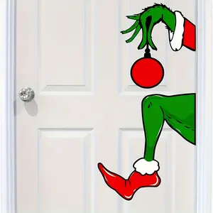 Christmas Decorations Welcome to Whoville, Waterproof Furry Santa Lair Stickers Wall Decal, Removable Window Decal, Perfect for Party Walls, Doors, Windows, Floo