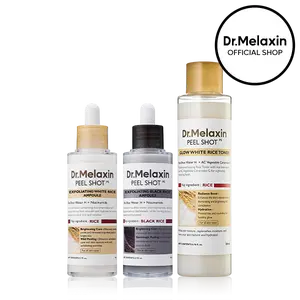 [Dr.Melaxin Official] Peel Shot Care Set | Peel Shot Amples (Black Rice & White Rice) + Peel Shot Toner Rice Exfoliating Ferment  Extract Korean Cosmetics Skin Repair