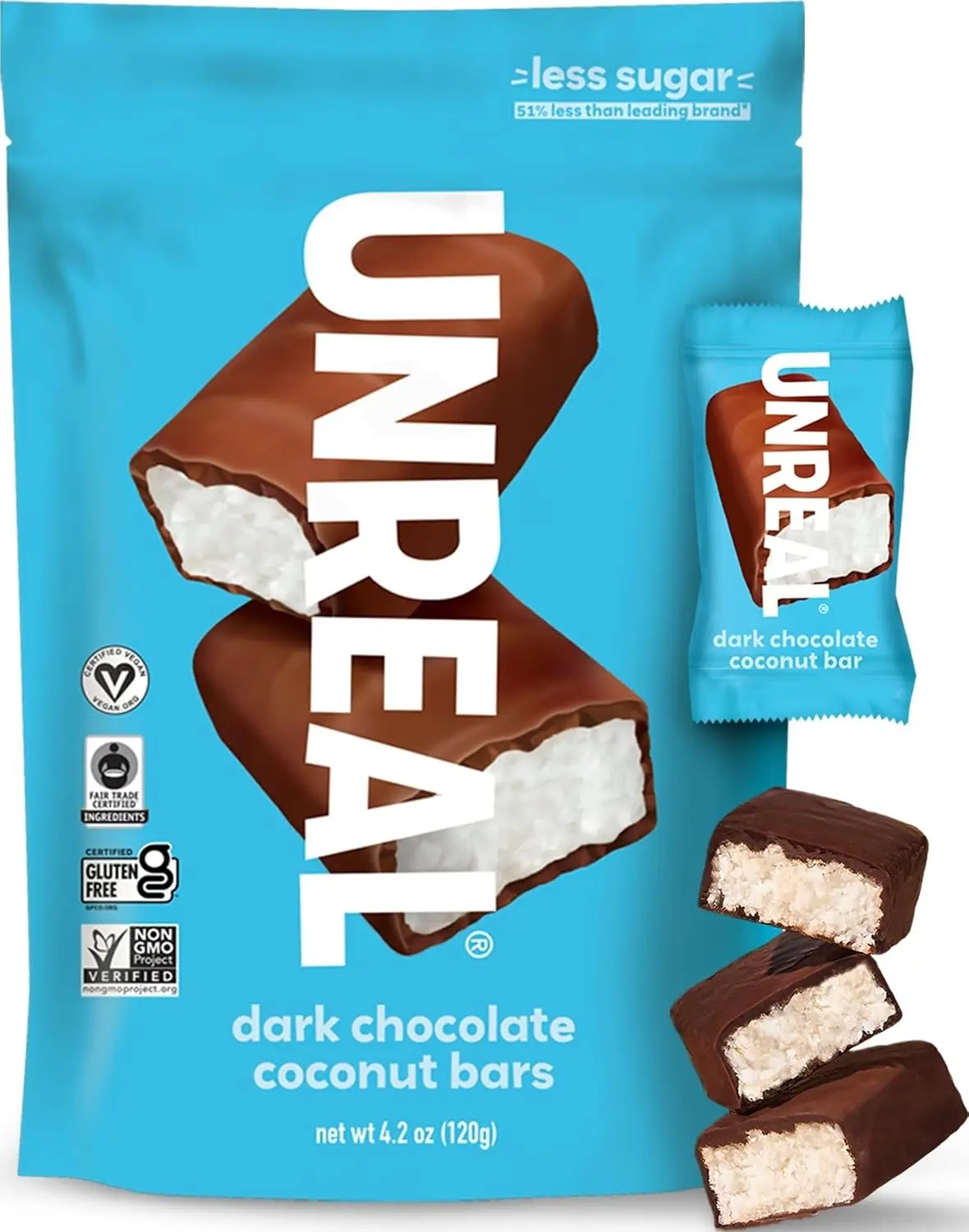 Unreal Choc Drk Ccnt Bar Bag 4.2 OZ