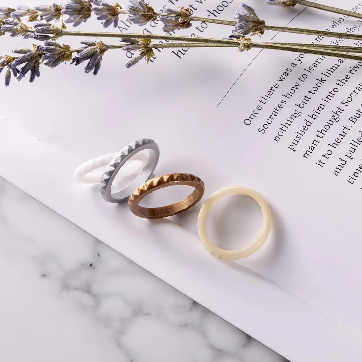 Women's Ergonomic Breathable Silicone Wedding Bands - 2.5mm Wide, 2mm Thick Gold & Silver Rubber Rings, Half Sizes 4-8 Multipack, Labor Day Meaningful Anniversary Gifts, Meaningful Gifts, Solid Colors, Gold Rings, Jewelry Stack