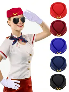 Airline Pilot Role Play Dress Up Costume Set, Includes Gloves Scarf Hat Party Dance Makeup Props, Perfect for Festival Parties Music Festivals Stage Performances