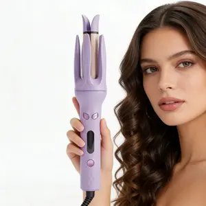 Automatic curling iron, 28 mm curling iron, rotating curling iron with four adjustable temperature settings, women’s home hair styling tool, curling iron, ceramic curling iron