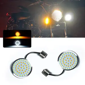 2pcs Switchback White/Amber LED 1157 Bullet Turn Signal Lights Bulbs For Harley Dyna Softail CVO Motorcycles