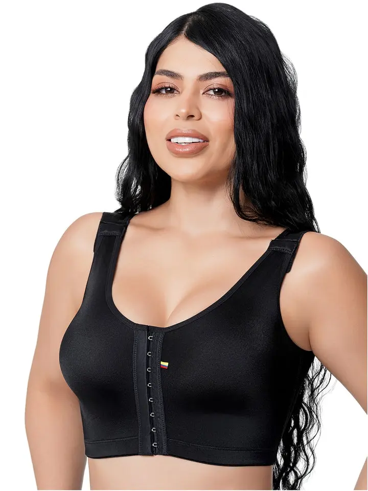 Fajas Salome 8501 La Original | Colombian Post Surgery Bra Front Closure | High Back Support Breast Augmentation Reduction Lift | Wireless Comfort Bra Women — Made in Colombia