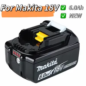 For Makita 18V 6.0Ah LXT Lithium-Ion Tool Battery Alternative battery with LED power display 1 piece set