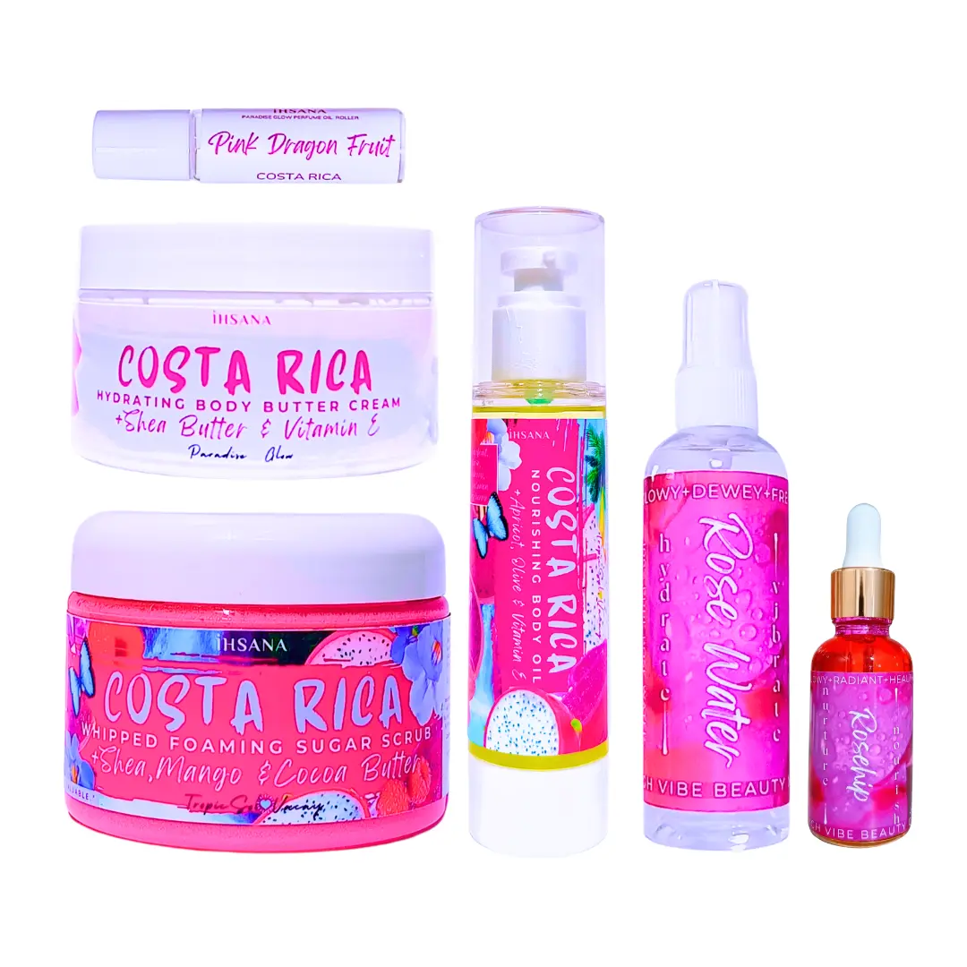 Radiant Glow Max-Nourishing Body Care Set-Scrub/Whip Shea Body Butter Cream/ Oil/Perfume-Exfoliate-Foaming-Hydrating Body Combo Bundle Self-Care Gift